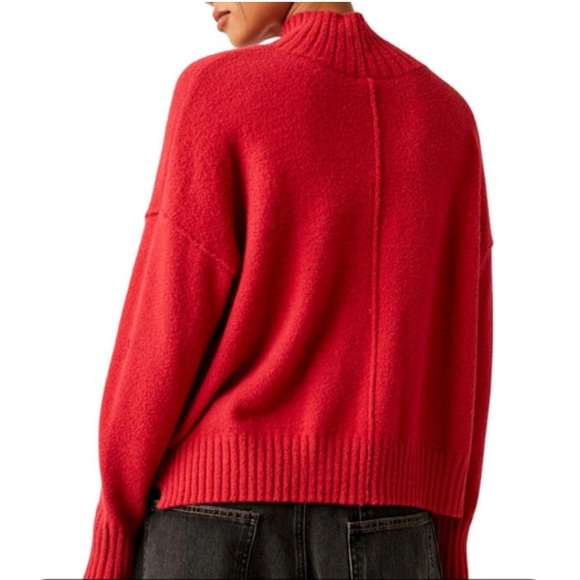 Free People Vancouver Mock Neck Sweater in Cranberry - Picture 2 of 3
